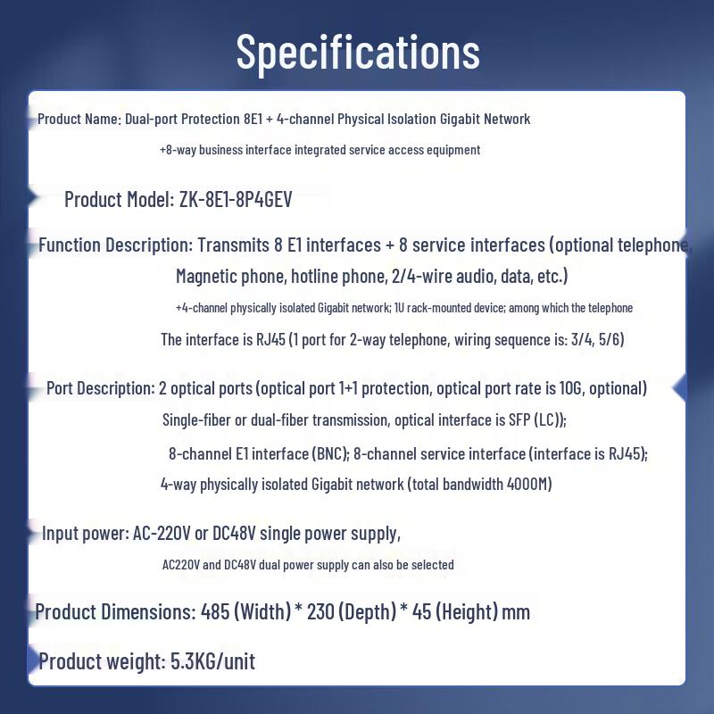 Zhongke Optoelectronics Multi-Service Optical Transceiver