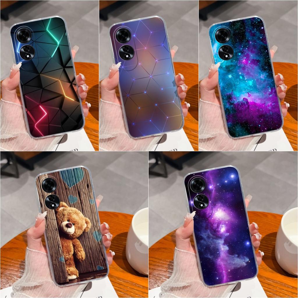 Для OPPO Reno12 Pro A59 5G A60 Realme C61 C63 чехол для телефона «Красивое звездное небо» Высококачественная защитная пленка для экрана Мягкий силиконовый прозрачный корпус Capas