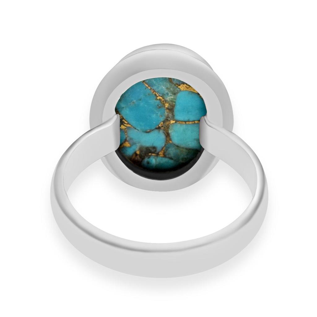 Кольцо из стерлингового серебра 925 пробы с натуральной медью и бирюзой для женщин и девочек