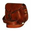 Women's Goat Leather Vintage Brown Messenger Shoulder Purse Cross-Body Bag