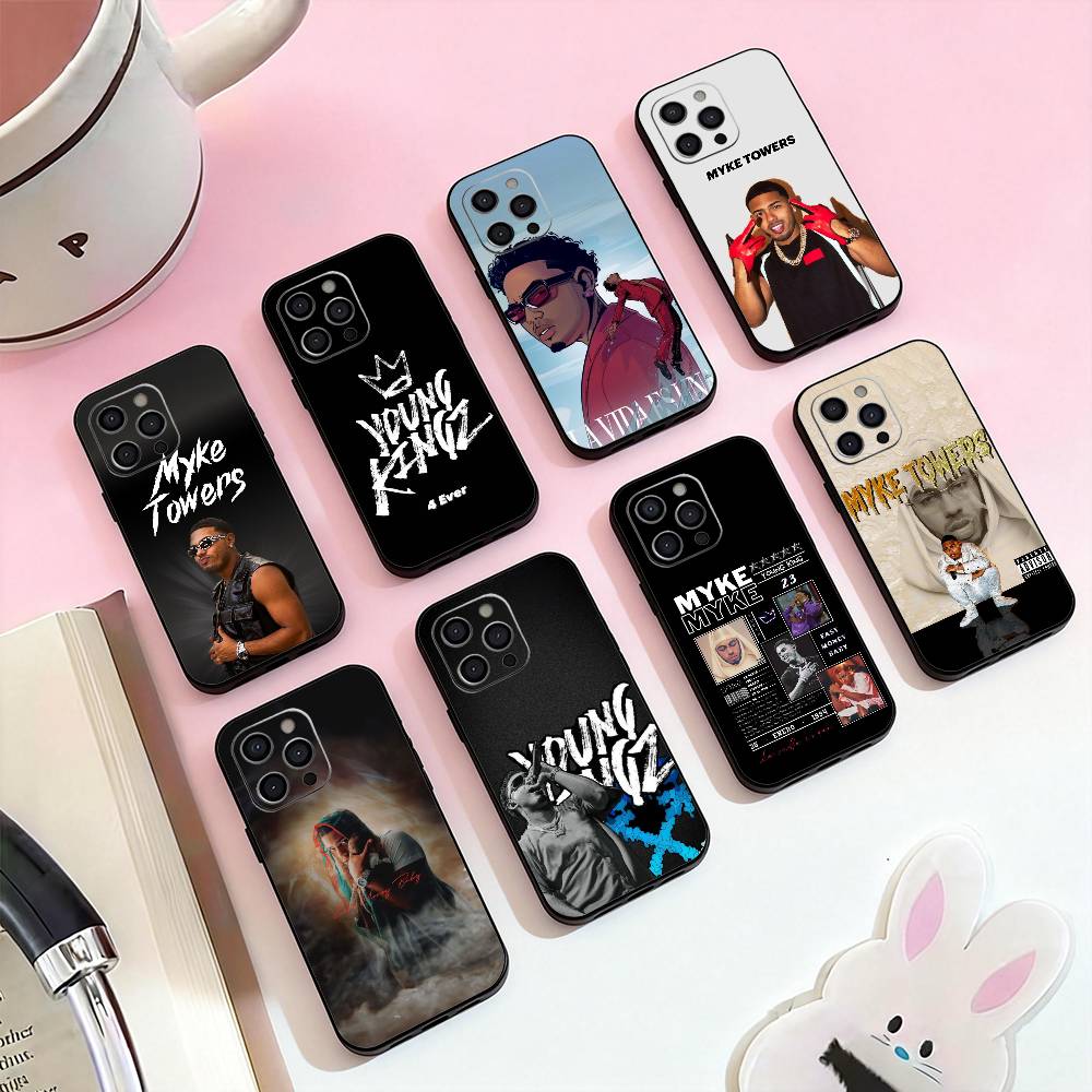 M-Myke Towers Ganga Phone Case For iPhone 17,16,15,14,13,12,11 Plus,Pro Max,Soft Silicone Black Cover