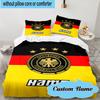 3PCS Custom Name German Football Crest Bedding Set, Including 1pc Duvet Cover And 2pcs Pillowcases, Suitable for dorms and bedrooms Gift