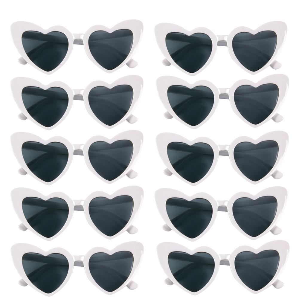 10pcs Red Heart Sunglasses Wedding Favors woman Vintage Heart Glasses Bachelorette Party supplies Bride To Be Bridesmaid Gifts
