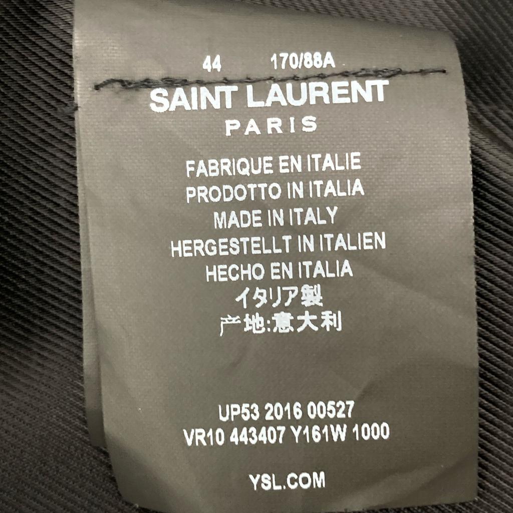 Saint Laurent Paris 16AW EDIUM Палладиевая блестящая куртка-бомбер с мишками 44 черный Б/у