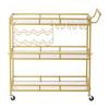 Bar Cart, 3 Tiers Home Kitchen Serving Carts, Modern Rolling Utility Station on Wheels, Drink Beverage Trolley with Tempered Glass Shelves, Wine Rack,