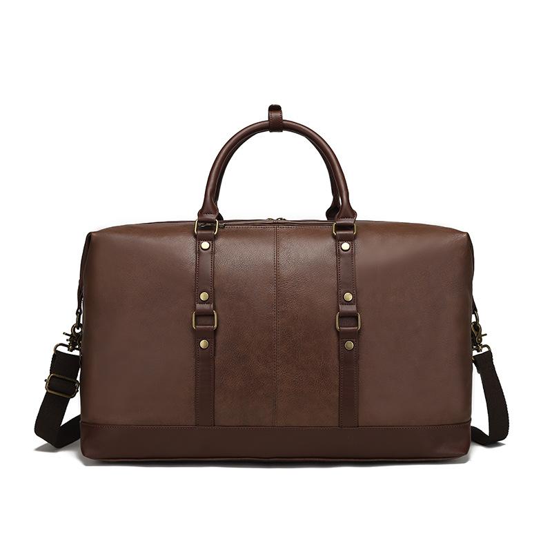 Износостойкая ПУ дорожная сумка делового стиля однотонная уличная сумка для хранения багажа на одно плечо