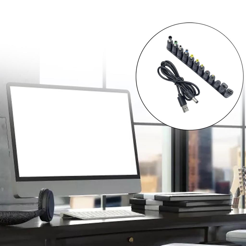 Кабель для зарядки USB на DC5.5x2.1мм 5В Универсальный кабель питания с 12 переходниками для различных электронных устройств