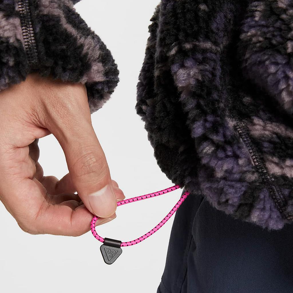 Nike ACG Therma-Fit Adv Canwell Glacier Comfortable Soft Loose Collar Fleece Jacket Men Jacket Dark-Purple Black White FZ8623-573