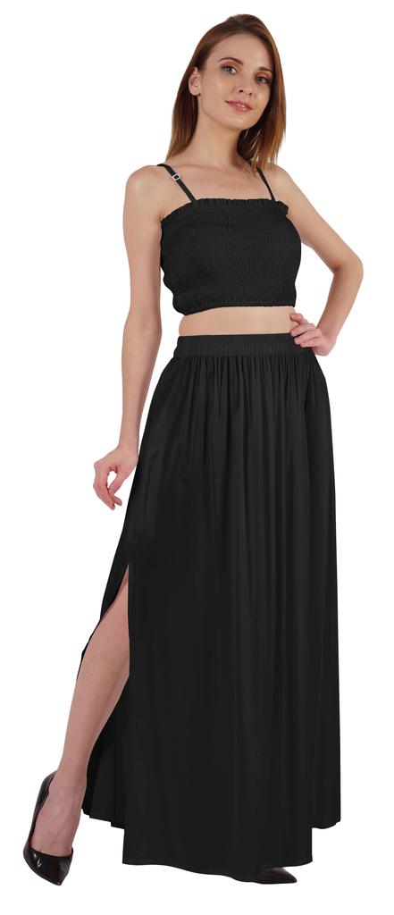 Bimba Летняя одежда для вечеринок Сексуальное платье из 2 предметов для женщин: укороченный топ и длинная юбка, комплект W