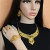 4PCS Gold Plated Indian Bridal Jewelry Sets Luxury Gold Plated Jewelry Women Necklace Set  Wife