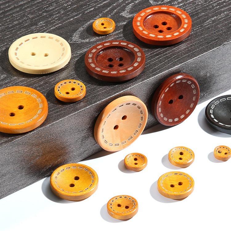 Solid Wood Clothes Buttons Men'S And Women'S Shirts Sweaters Jackets Button Accessories Children'S Coats Trench Coats Cardigan Wood Buttons
