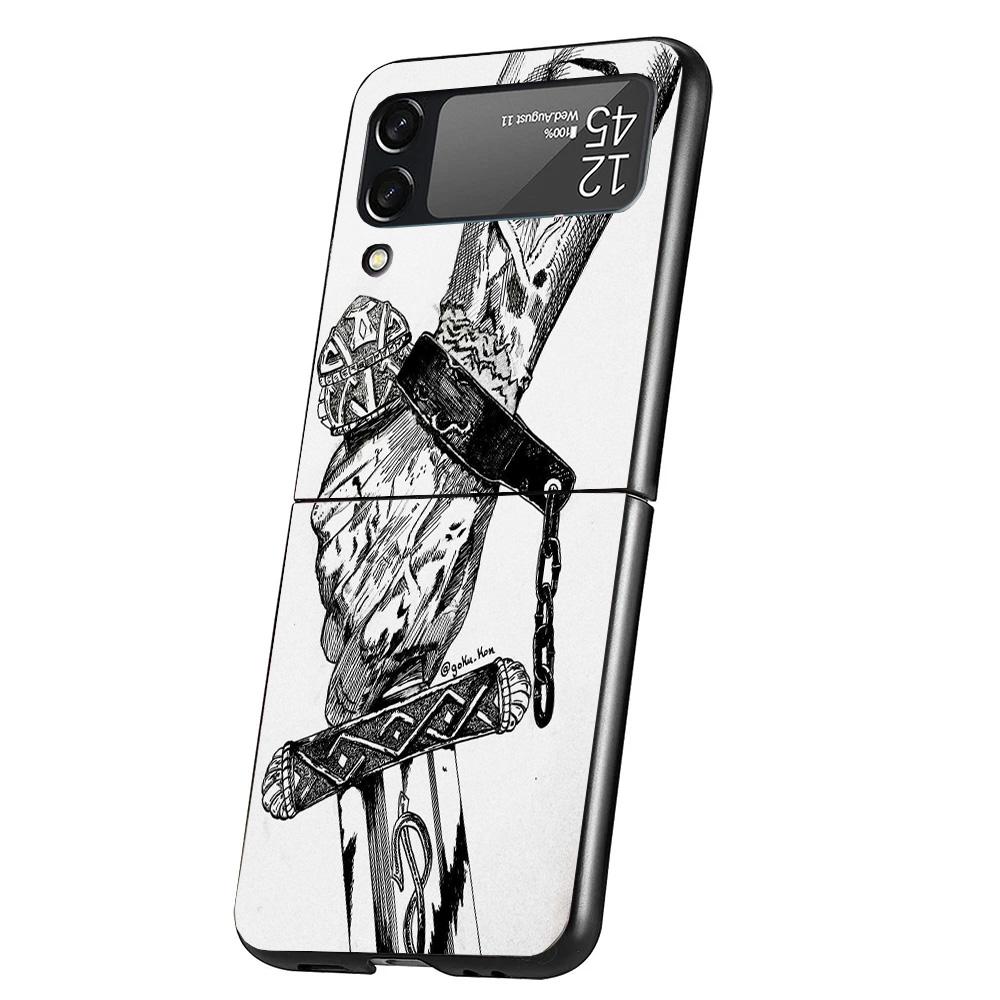 Vinland Saga Case Phone Cover for Samsung Galaxy Z Flip 6 5 4 3 5G ZFlip6 ZFlip5 ZFlip4 ZFlip3 Black Hard Trend Fundas