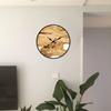 New Minimalist Acrylic Wall Clock with Wood Grain Texture - Silent and Stylish for Living Room Decor