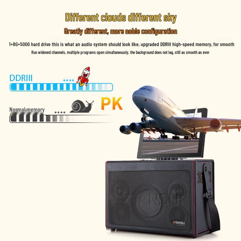 Sansui E1 Outdoor Portable KTV Karaoke Speaker with Dual Microphones