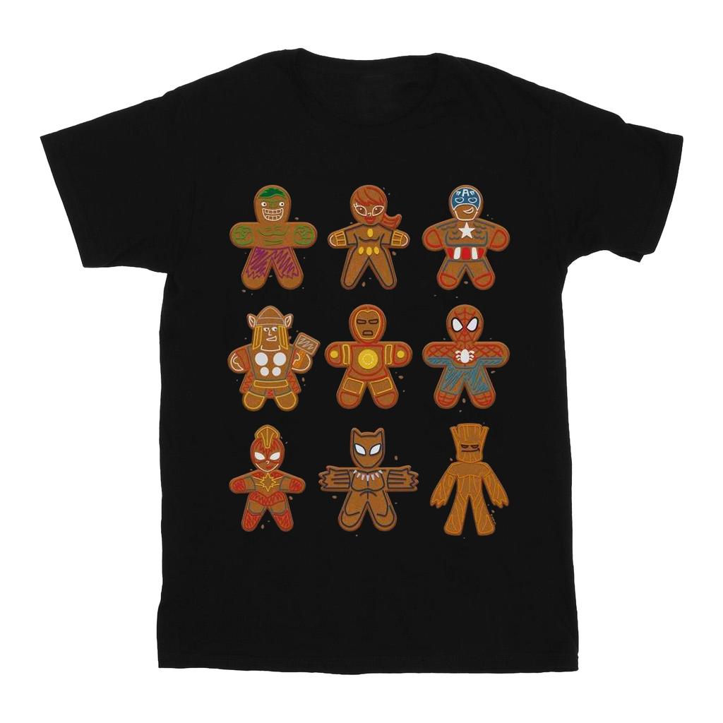 Marvel Womens/Ladies Avengers Christmas Gingerbread Cotton Boyfriend T-Shirt
