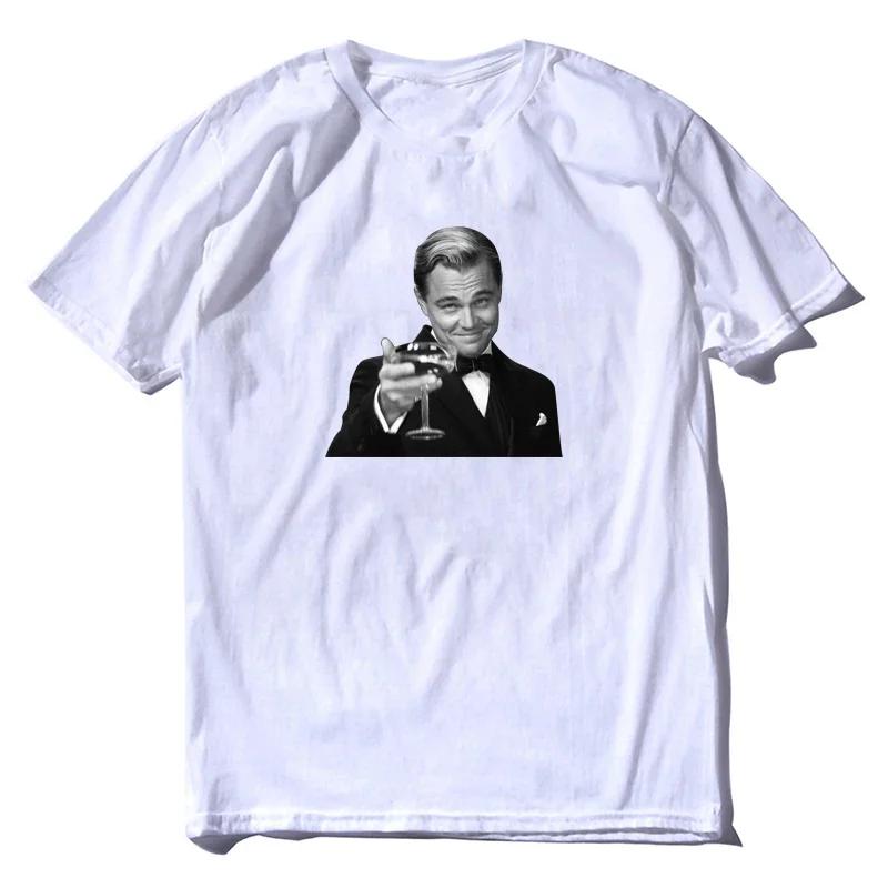 boys animal print shirts graphic tees t shirt The Great Gatsby Jay Gatsby Leonardo DiCaprio meme bw T Xharajuku clothing