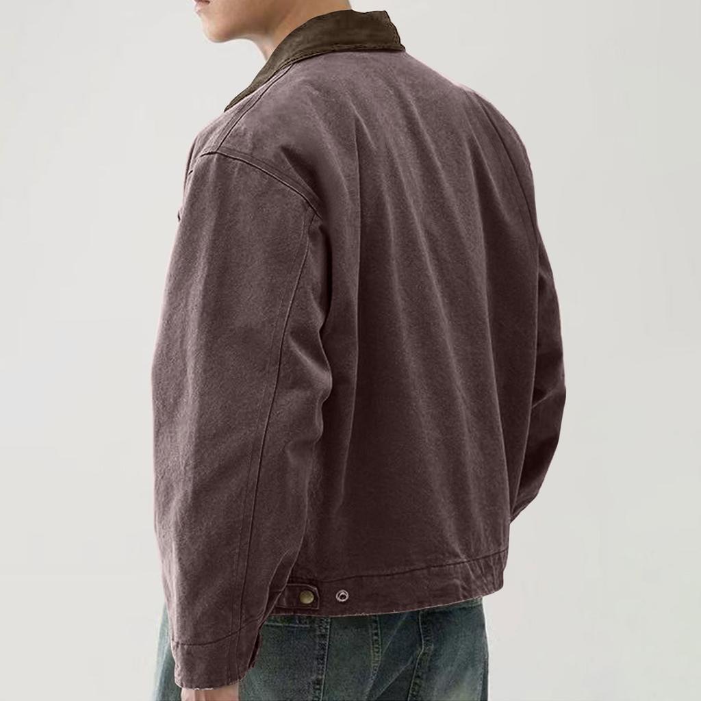 Men's Solid Color Camouflage Outdoor Sports Jacket Men's Pocket Button Casual Jacket