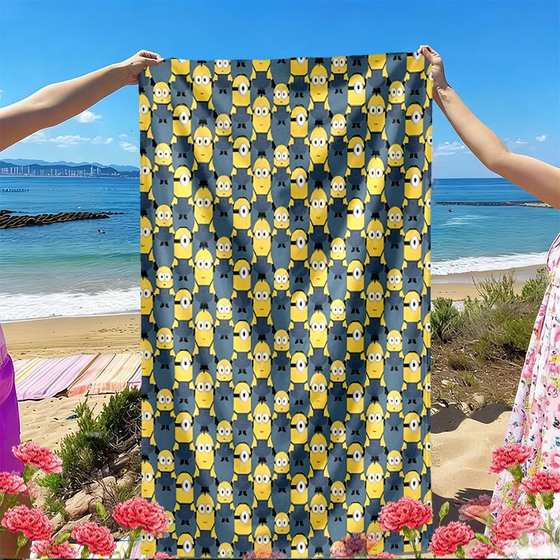Minions Print Beach Towel, Versatile Lightweight Absorbent Beach Towel for Pool Surf Yoga Bathroom, Perfect Birthday Holiday Gift