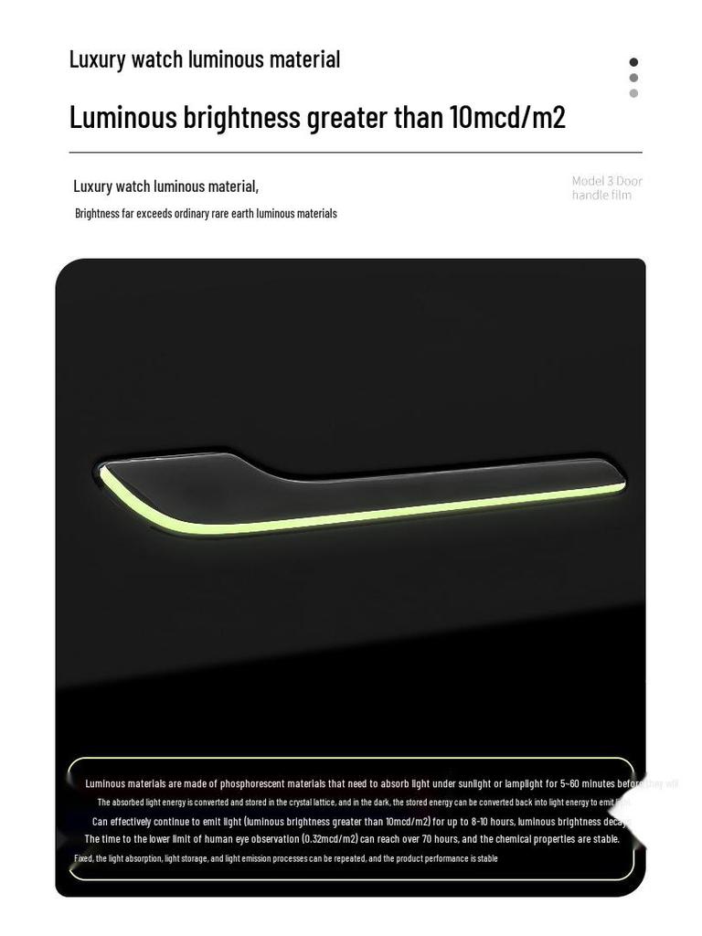 Светящиеся наклейки на ручки дверей с защитой от царапин для Tesla Model Y/3