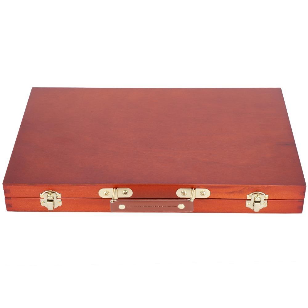 1pcs Multi-functional Design Wooden Painting Storage Box Artist Tool Storage Box Outdoor Sketching