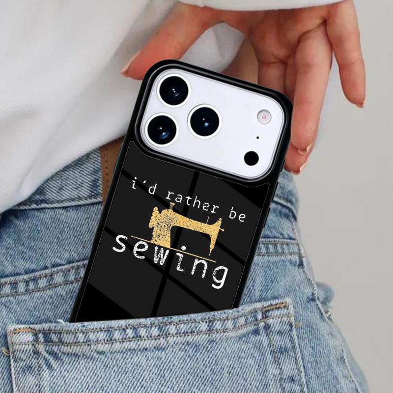 Eat Sleep Sew Repeat Phone Case for iPhone 16e 15 14 13 12 17 Pro Max Plus Air 17pro Cover Coque