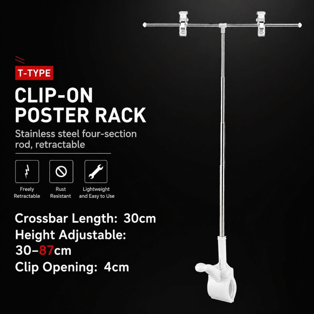 Adjustable POP Poster Stand Tabletop Vertical Sign Holder  Retail Shop Market Stall Advertising