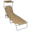 Day and Night - Day and Night Folding Lounger with Taupe Gray Aluminum Awning