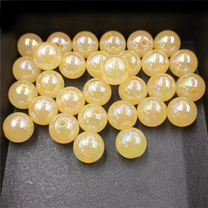 Home Party Supplies Acrylic UV Dazzle Necklace Accessories Fashion 10/12/14mm Bracelet Jelly Color Luminous 10pcs Beaded Material Round Beads DIY