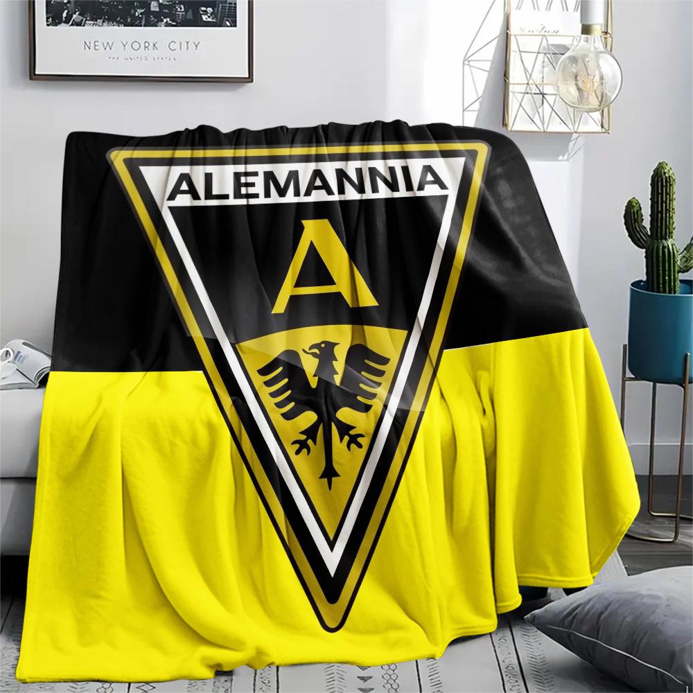 Alemannia Aachen pattern Flannel Blanket, High quality Comfortable for All Seasons, Home Decor, Warmth and Comfort, Perfect for Gifts.