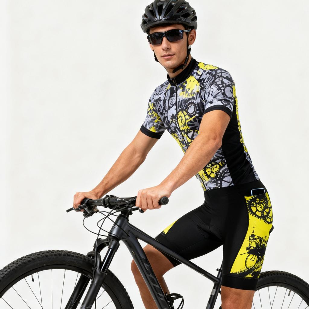 Men's Performance Cycling Shorts with 5D Pad, Road and Mountain Breathable Quick-Dry with 3 Pockets Bike Shorts