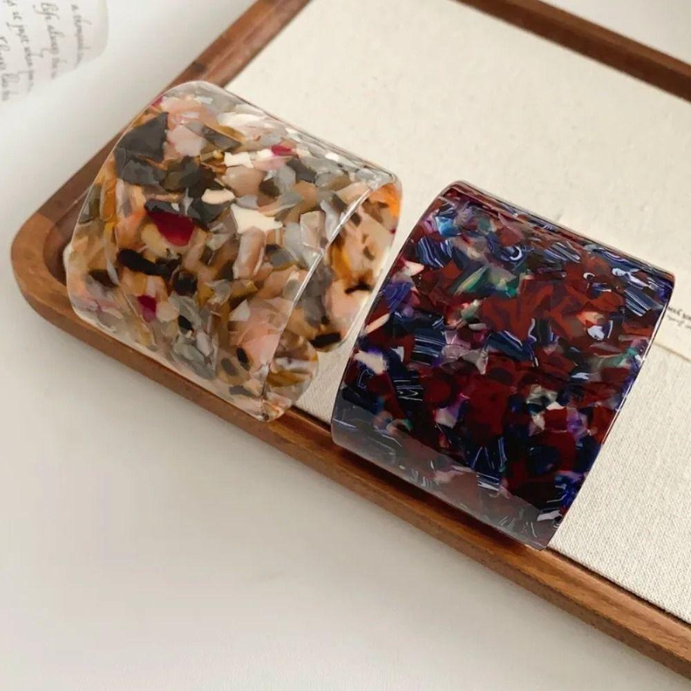 Europe American Style Acelete Plate Bangle Bohemian Smudged Hand Ring Open Wide Bracelet Girls