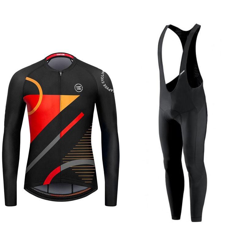 Mens Fleece Cycling Set Long Sleeve Quick Dry Breathable Riding Jersey Pants Road Mountain Bike Winter