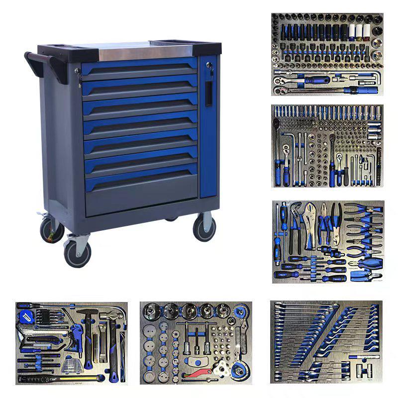 488-Piece Portable Automotive Repair Tool Set with Mobile Cart Cabinet