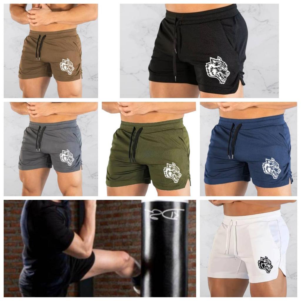 Wolf Muay Thai Kick Boxing MMA Mixed Marcial Art Shorts Men Women Unisex Elastic Belt Quick Dry Airwear Sport Gym Fitness Workout