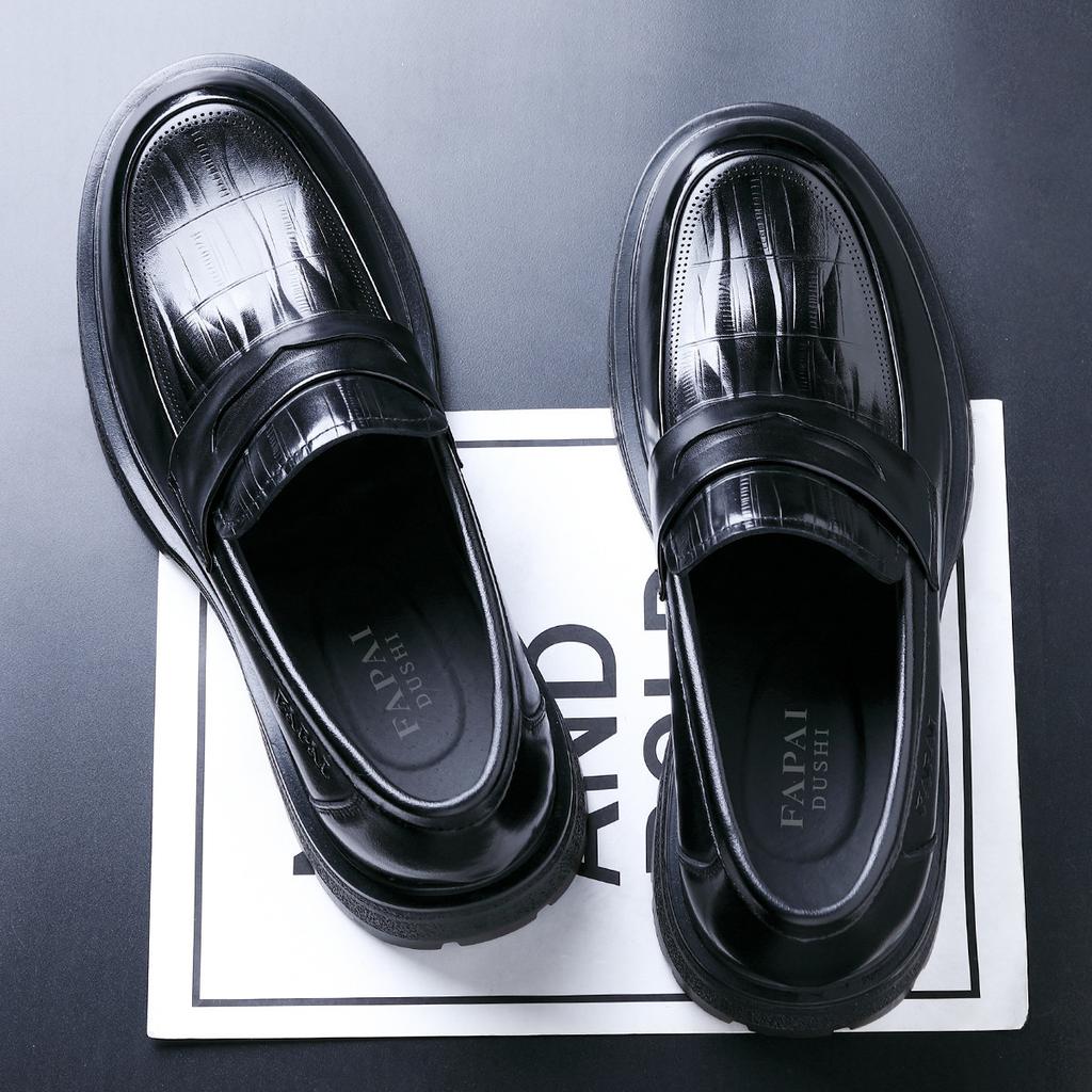 Осень новая повседневная кожаная обувь мужские кожаные лоферы на одной педали первый слой коровьей кожи деловая платьевка для работы кожаная обувь тренд