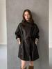 Осенняя куртка Techwear с длинным рукавом, на шнуровке, из ПУ-кожи