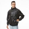 Motorcycle Baseball Jacket, Washed Leather Jacket, Spring and Autumn Loose Collar Pilot Leather Jacket
