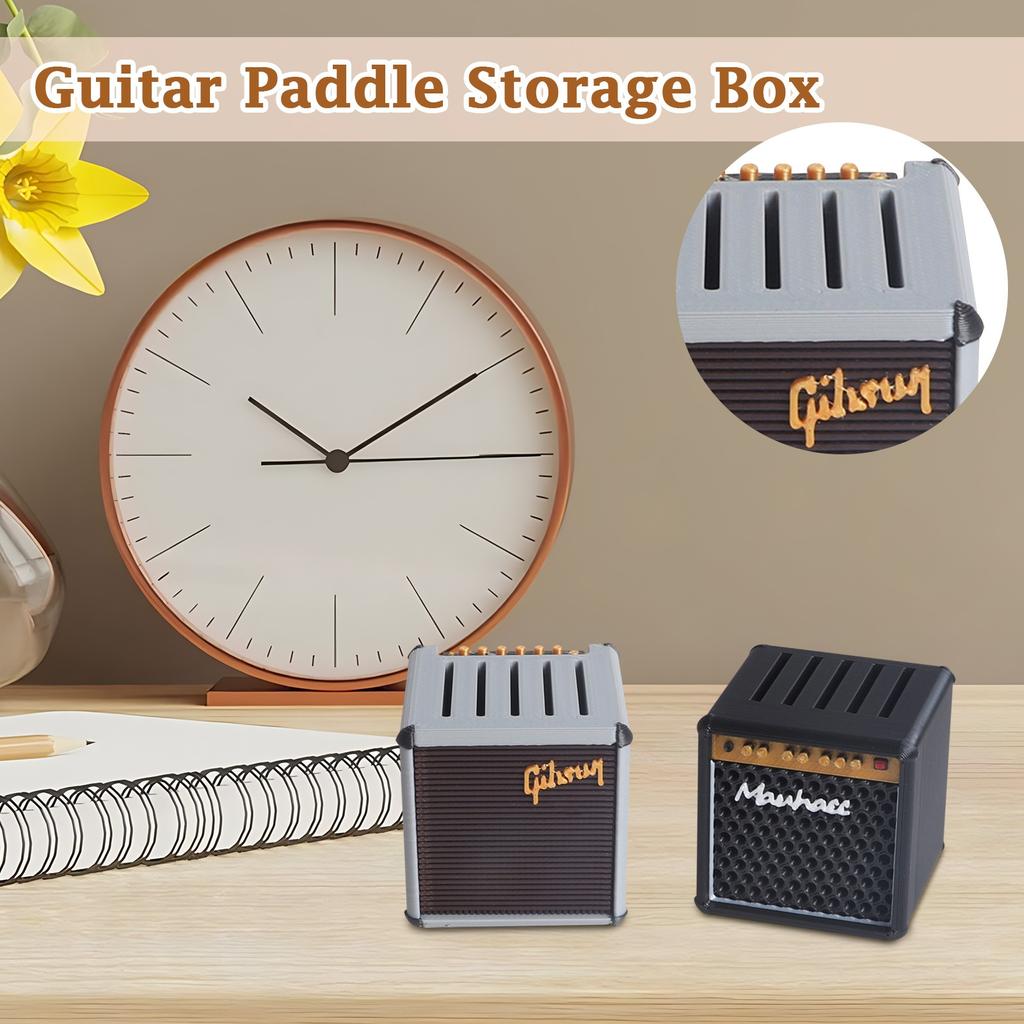 3D Printed Ukulele Guitar Pick Storage Box Accessories Simulation Speaker Desktop Ornaments Gift