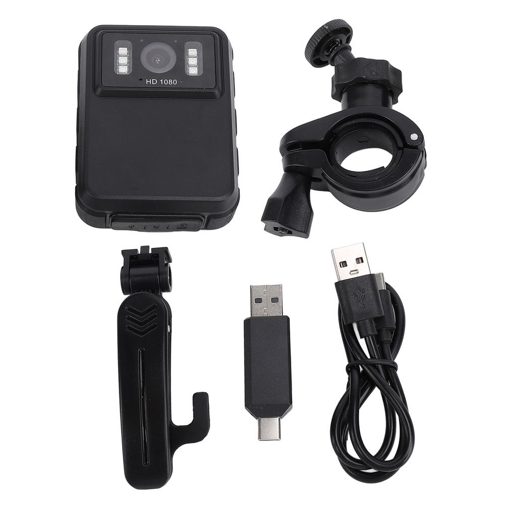 Body Mounted Camera Night Vision 1080p HD Portable Body Wearable Video Camera Loop Recording 130 Degrees