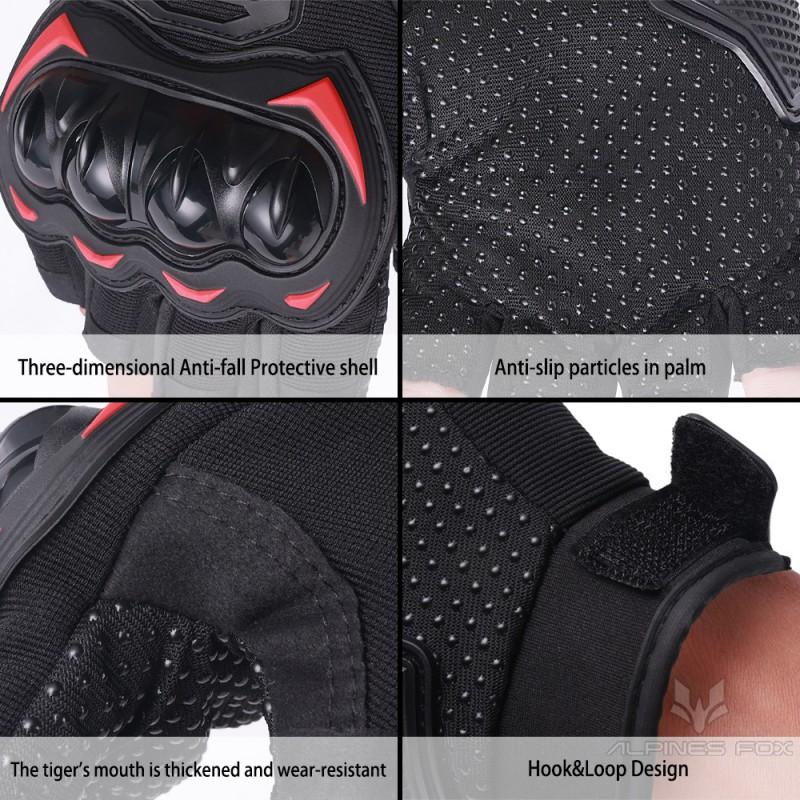 Mens Half-Finger Motorcycle Gloves Breathable Riding Protective Gear Motorbike Cycling