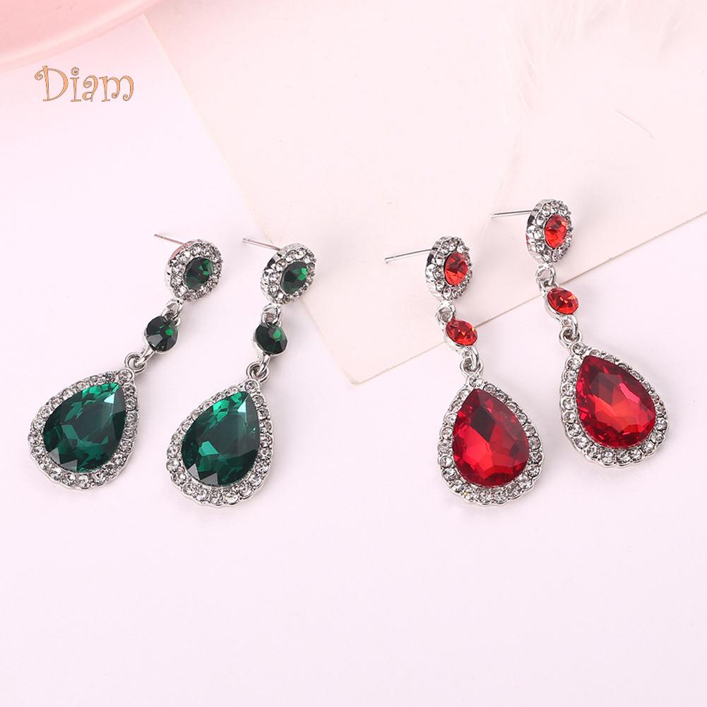 Длинные висячие серьги с горным хрусталём для торжественных мероприятий