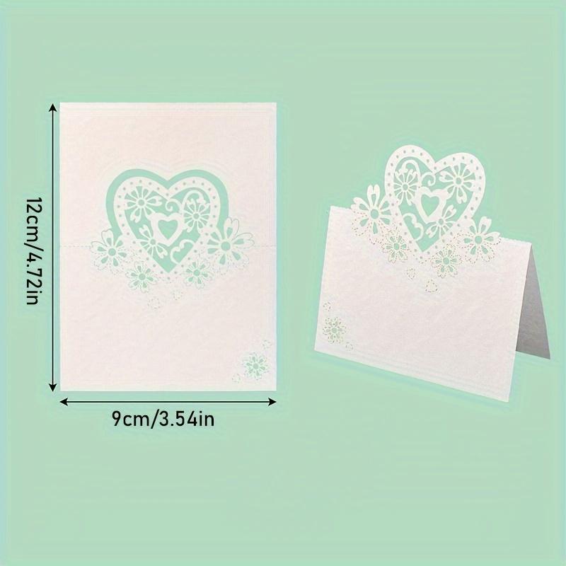 Wedding Name Place Cards 20 Pcs White Heart Cutout Table Seating Cards for Wedding Party Decoration
