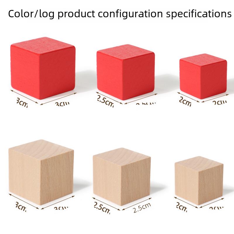 Colorful Wooden Cube Blocks for Elementary Math and Logic Skills Development