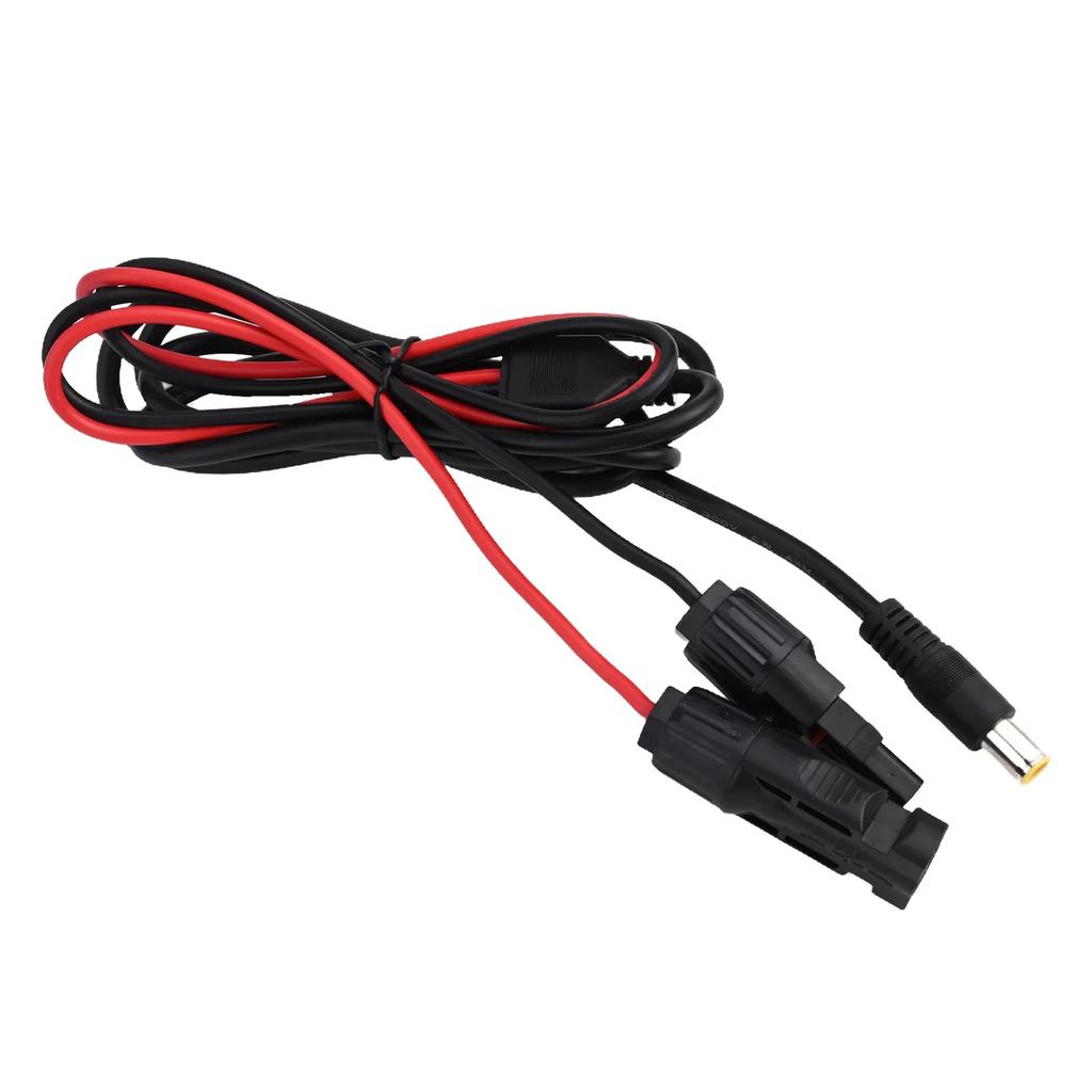 180CM Length DC 8MM Adapter Cable Polarity Marked 12AWG Wire 200Watt Support 36Volt 13Amps Female Positive Red For Camping