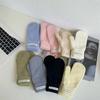 Autumn and Winter New Imitation Mink Warm Wool Knitted Thread Thickened Mittens for Female Winter Students Cute Cycling Gloves