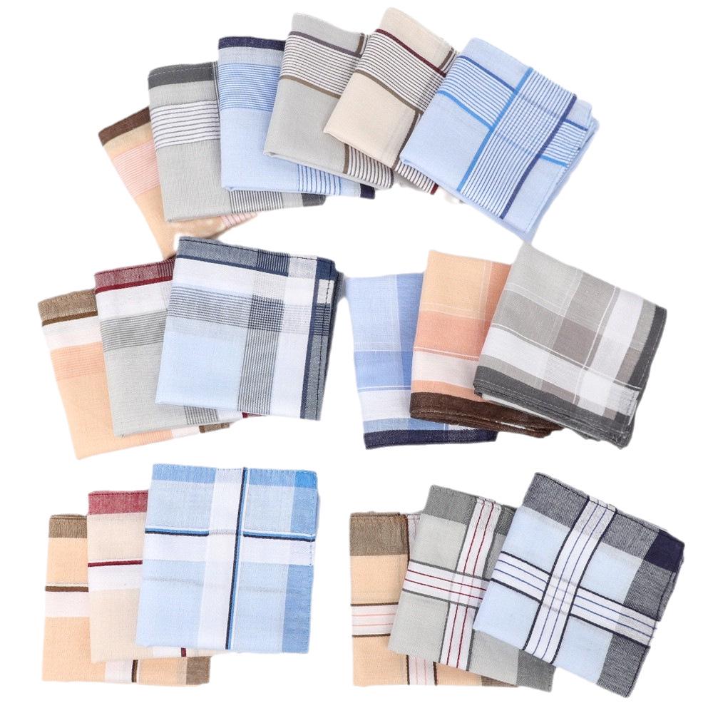 Винтажный мужской впитывающий пот носовой платок в клетку, 40 см, 100% хлопок