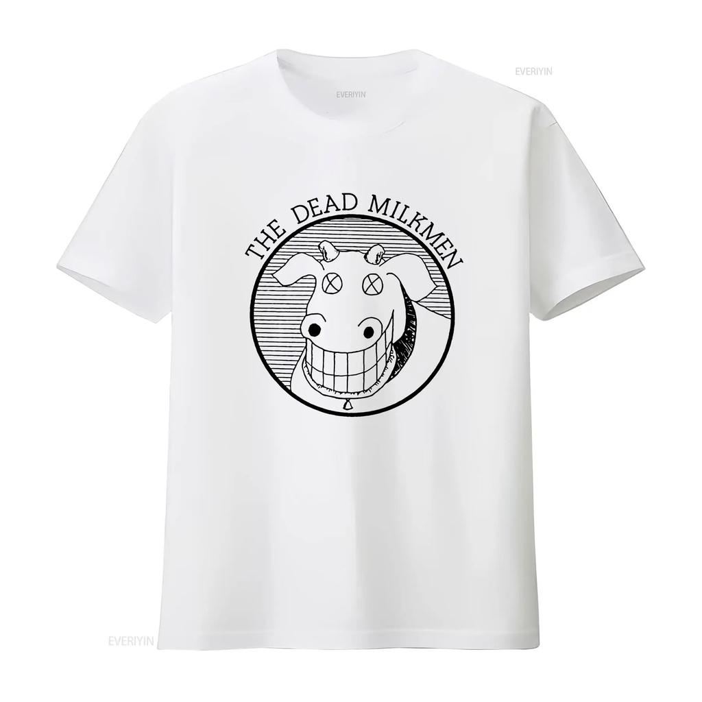DEAD MILKMEN The Cow Logo on White T shirt NEW MEDIUM ONLY vintage Washed Breathable graphic homme streetwear Versatile