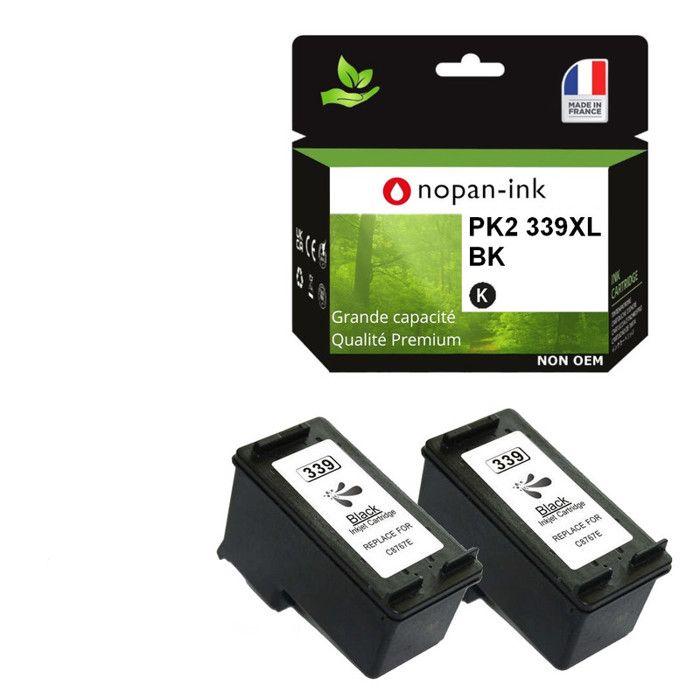Cartouche d'encre - NOPAN-INK - 339XL - Noir - Reconditionnée - Pack 2 25 ml