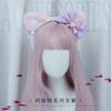Ручная работа Ободок с кошачьими ушками для женщин Пушистый Kawaii Аксессуар для волос Из серии 'Кремовый Китти' Сладкий Пастельный Стиль