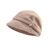 Pearl Baotou stacking hat children's autumn and winter new wide brim shows small face temperament elegant warm basin hat tide